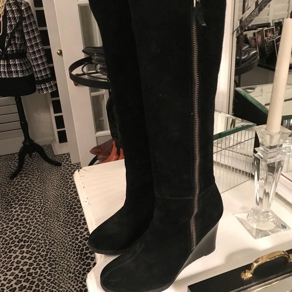 Franco Sarto suede wedge boots 7M